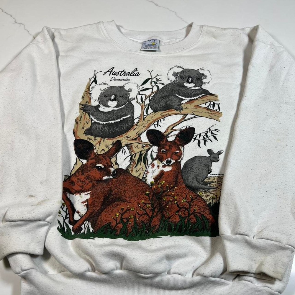 Vintage‎ 90s cute Australia animal nature art graphic creek sweatshirt